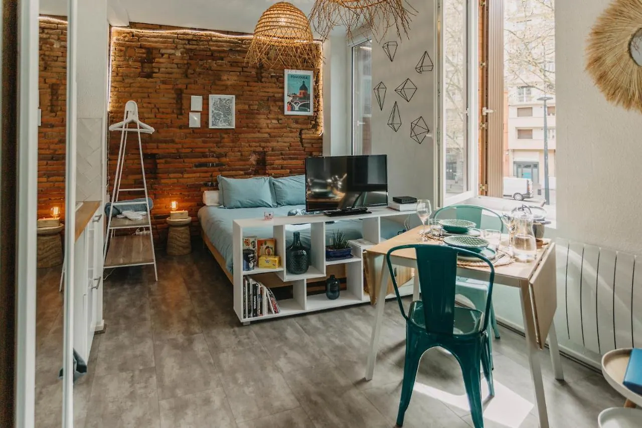 Appartement Studio Brique Bleue avec Parking Privé à Toulouse